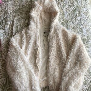 NWT soft white fuzzy jacket